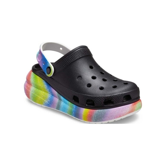NWT CROCS CLASSIC CRUSH RAINBOW SPRAY DYE CLOG PLATFORM SHOE MEN'S 9 WOMEN'S 11 - Picture 9 of 9